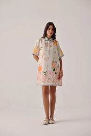 Amara Azure Print Mini Dress - NOIB