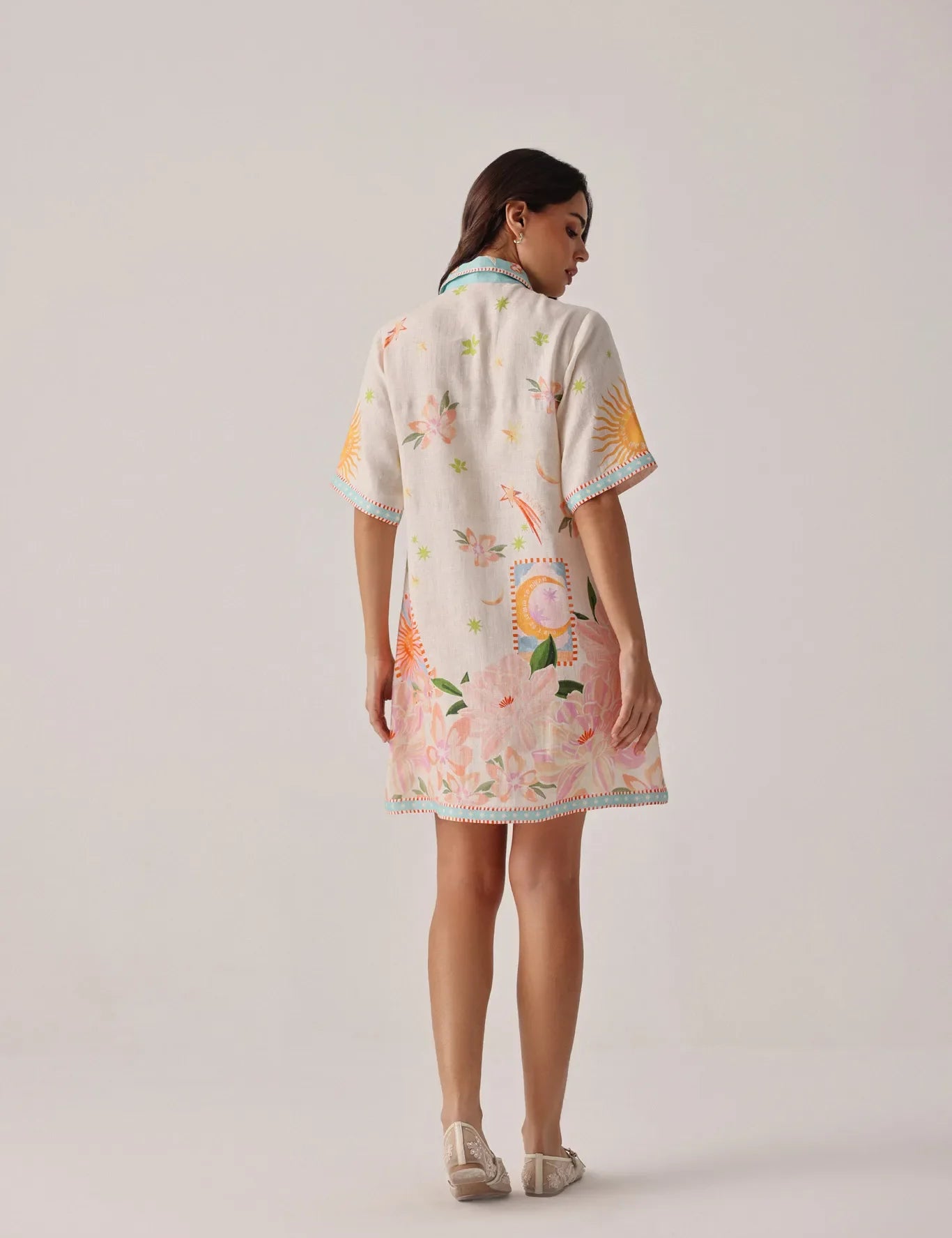 Amara Azure Print Mini Dress - NOIB