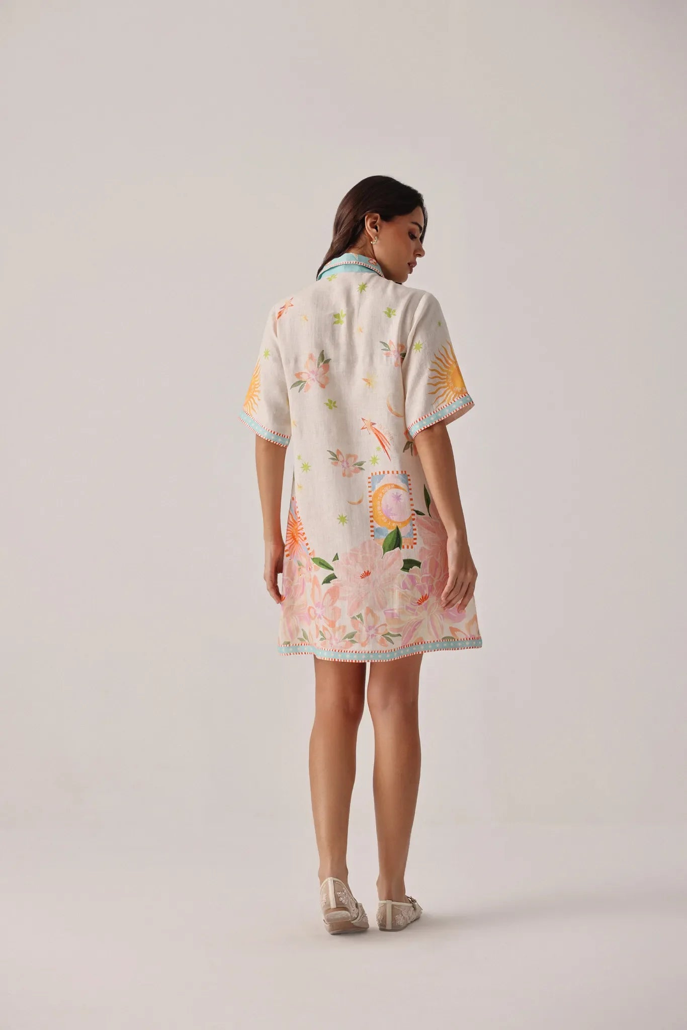 Amara Azure Print Mini Dress - NOIB