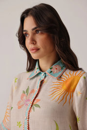 Amara Azure Print Mini Dress - NOIB