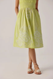 Lime Hazel Halter-Neck Midi Dress - NOIB