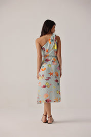 Seaborn Print Isla One-shoulder Midi Dress - NOIB