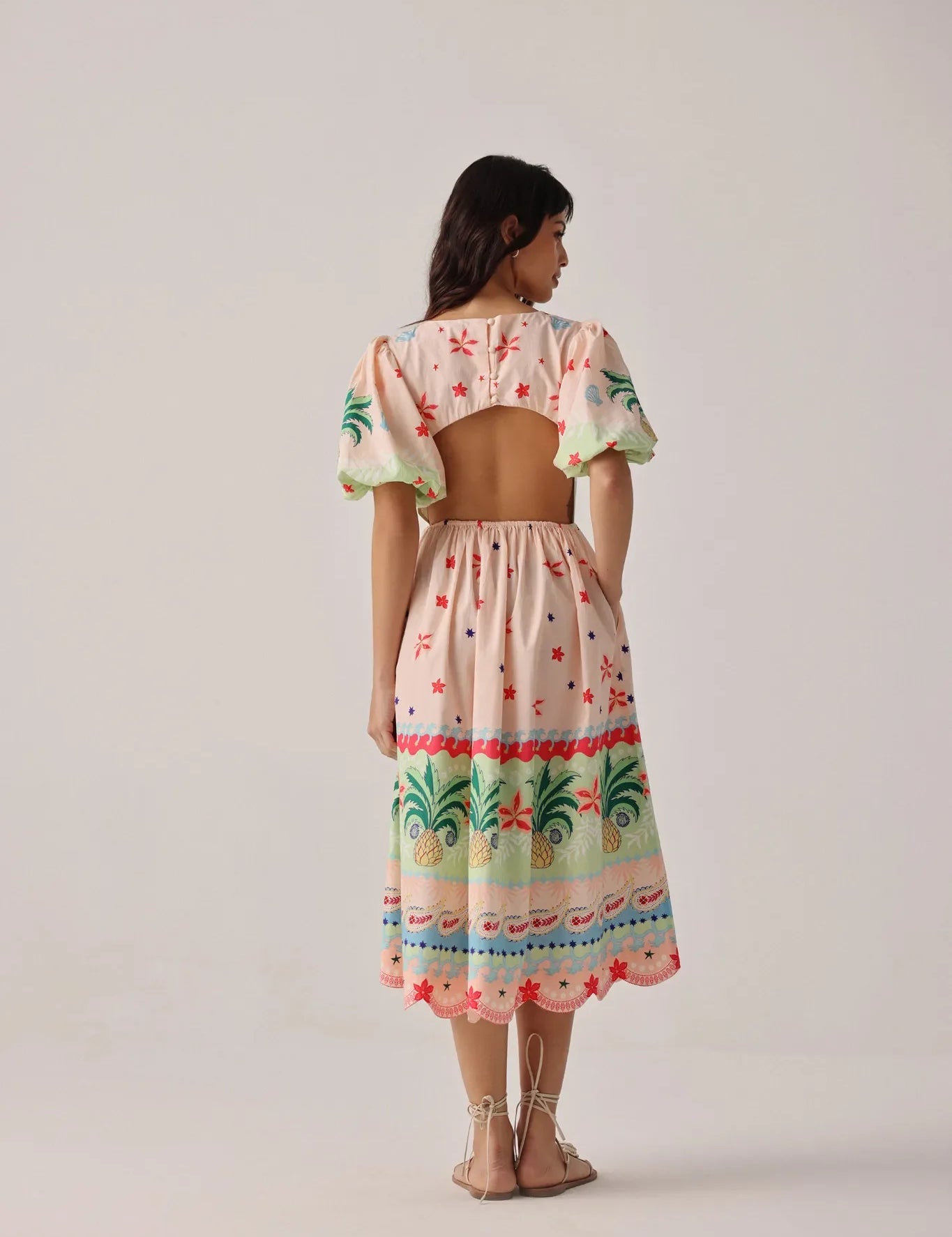 Ananas Print Lyla Midi Dress - NOIB