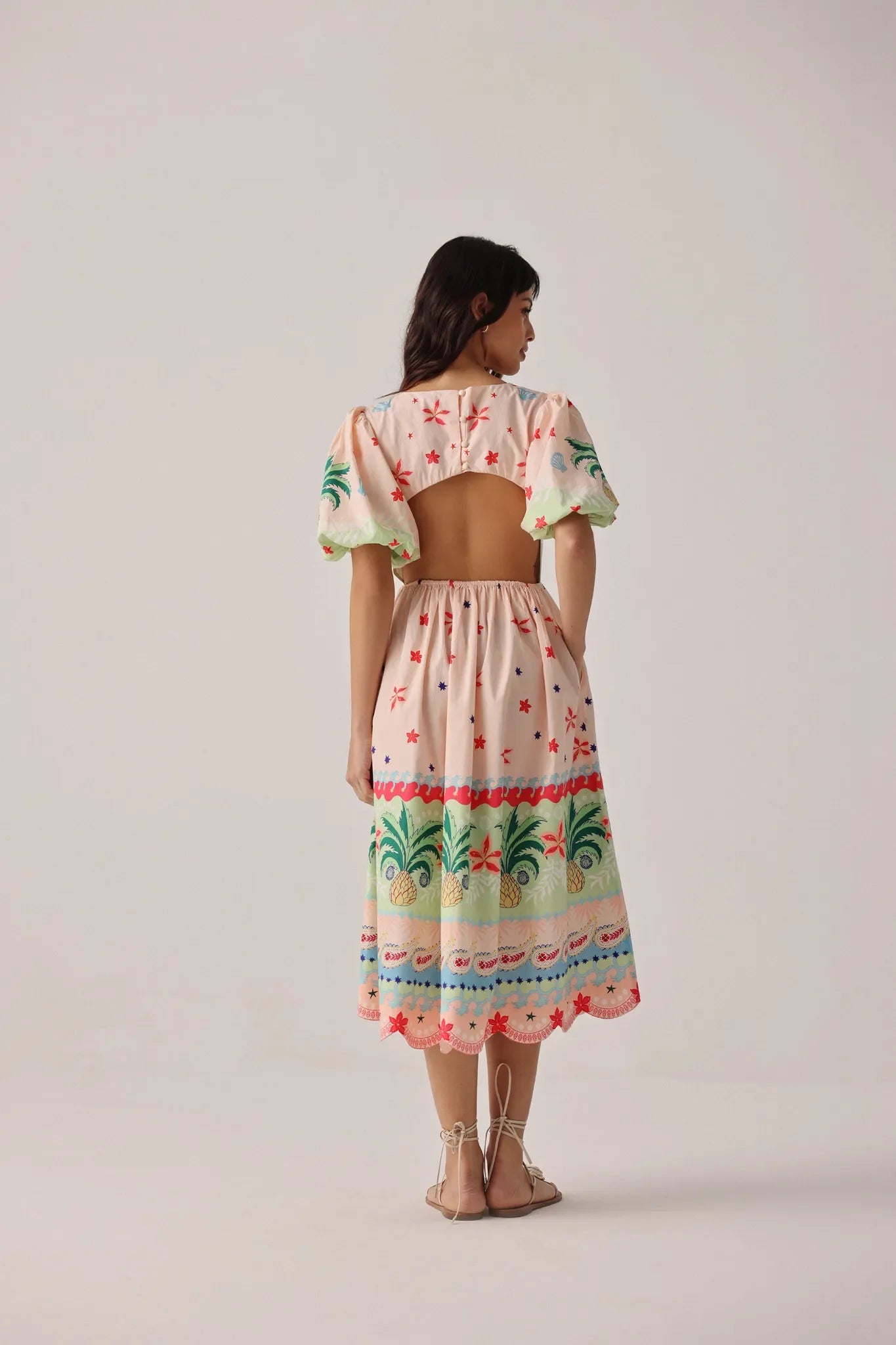 Ananas Print Lyla Midi Dress - NOIB