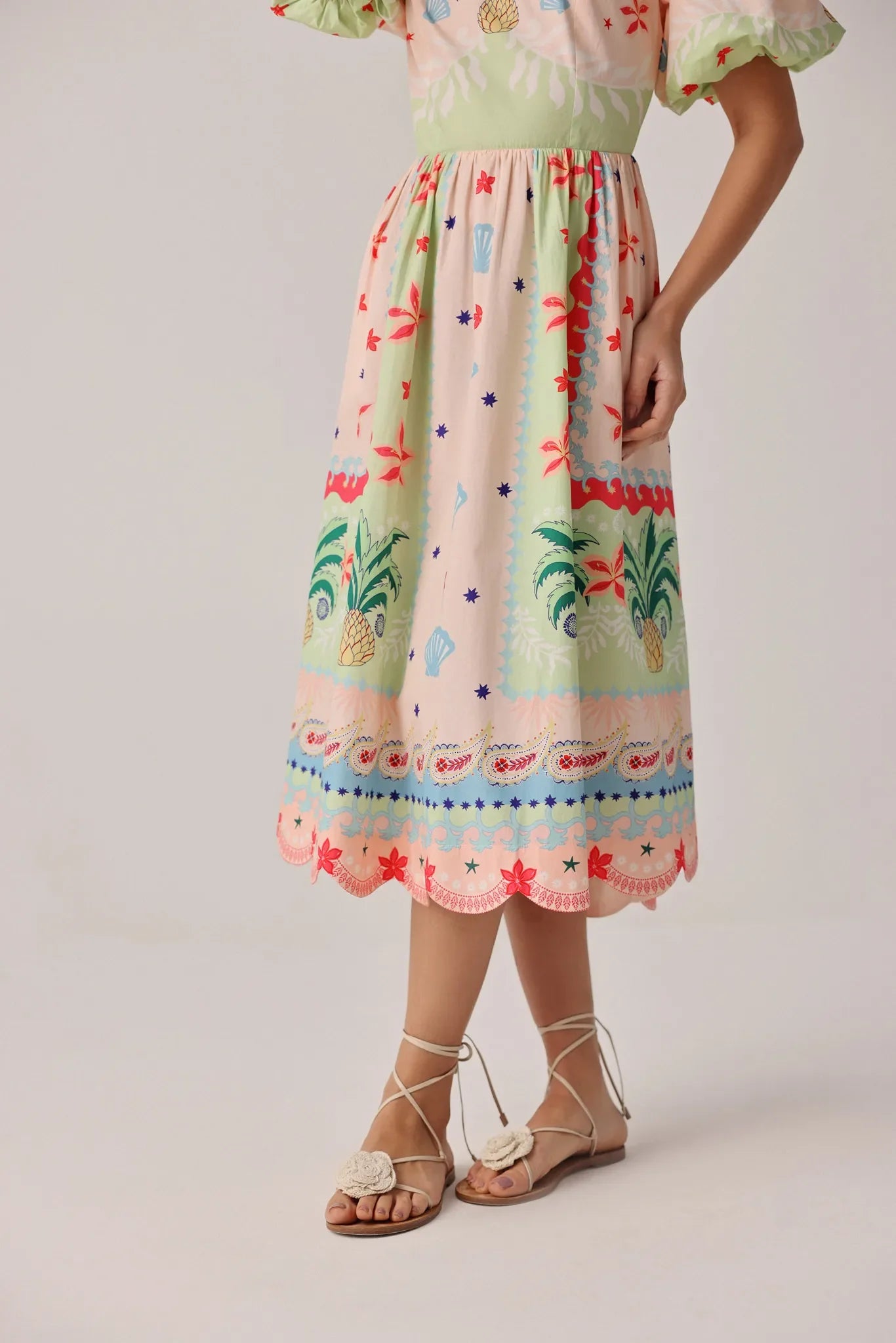 Ananas Print Lyla Midi Dress - NOIB