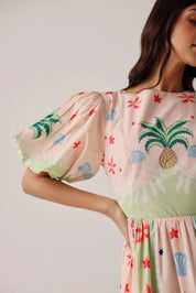Ananas Print Lyla Midi Dress - NOIB
