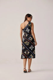 Prairee Print Isla One-shoulder Midi Dress - NOIB