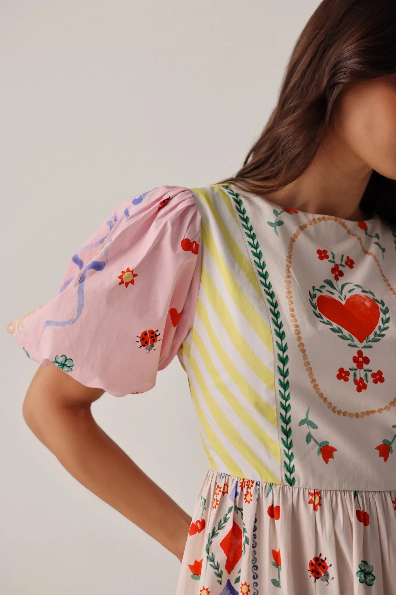 Tarot Print Lyla Cotton Midi Dress - NOIB