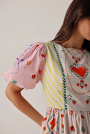 Tarot Print Lyla Cotton Midi Dress - NOIB