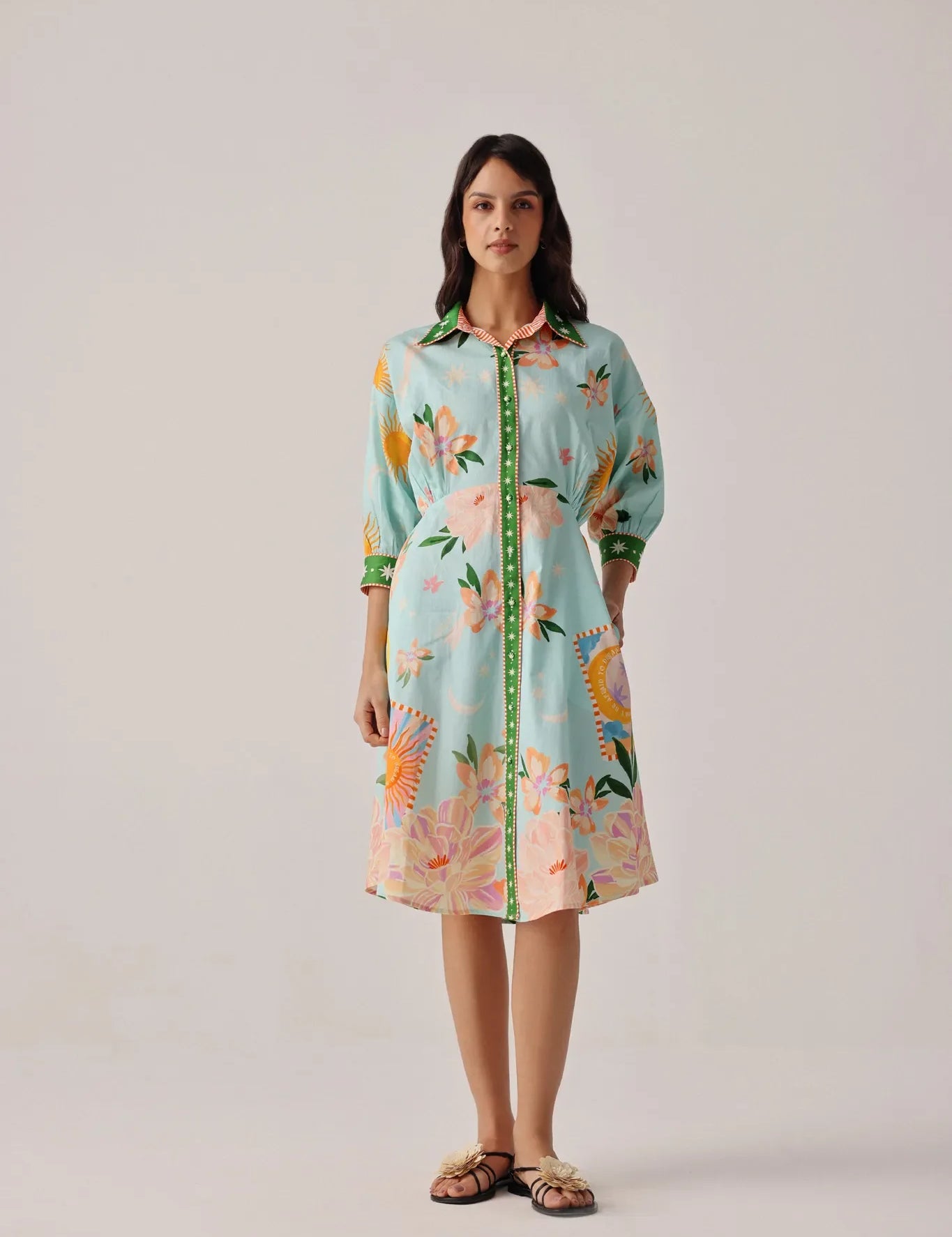 Azure Print Lena Midi Dress - NOIB