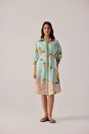Azure Print Lena Midi Dress - NOIB