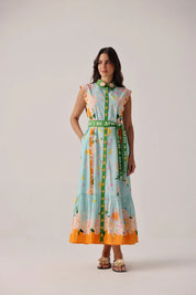 Azure Print Vega Maxi Dress - NOIB