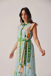 Azure Print Vega Maxi Dress - NOIB