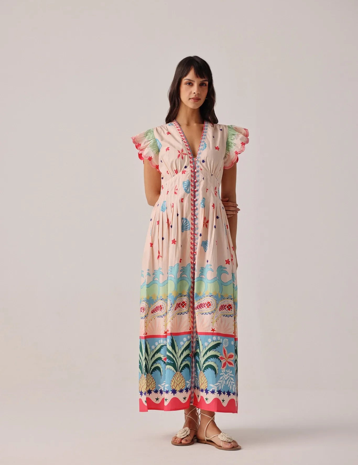 Ananas Print Estella Maxi Dress - NOIB