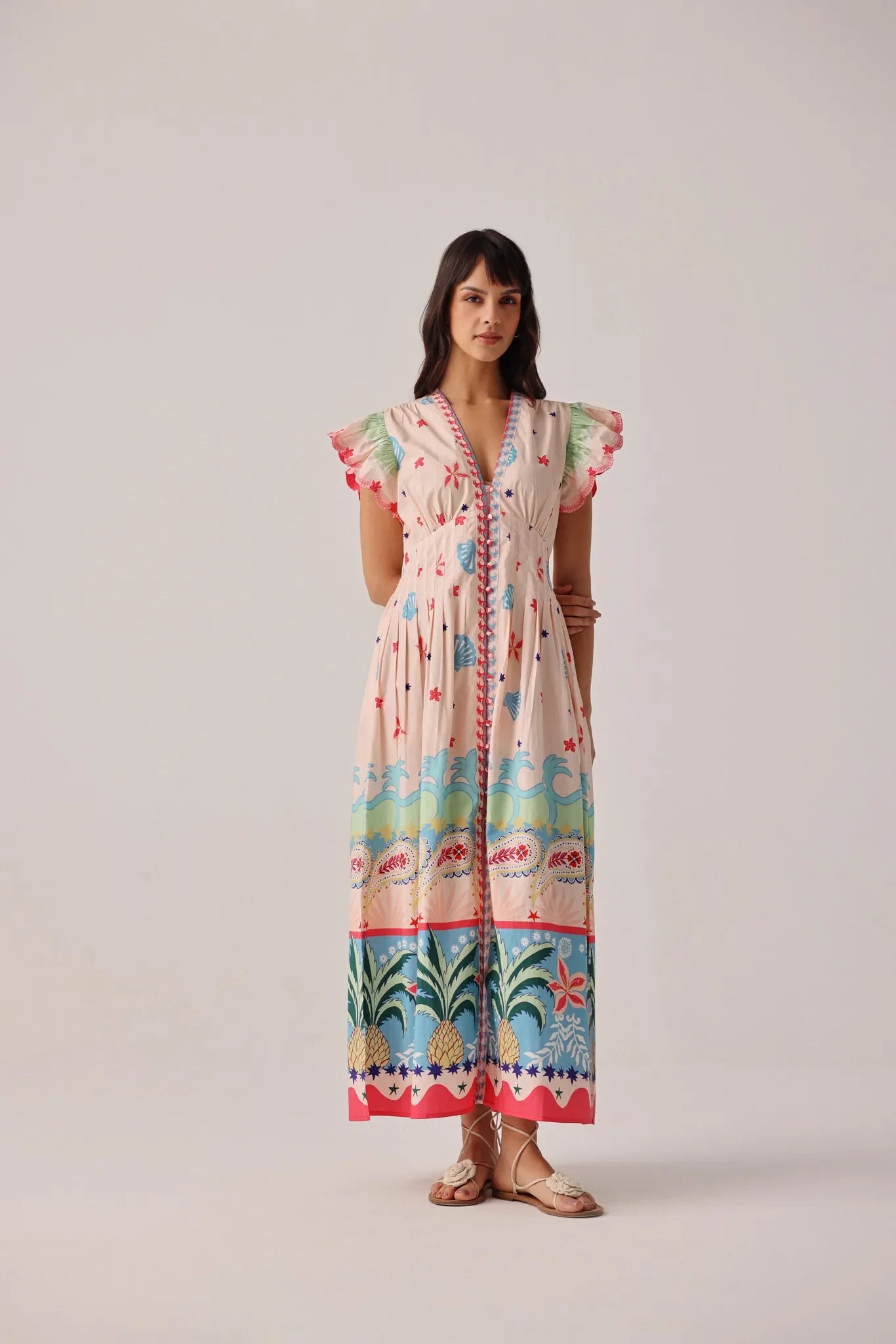 Ananas Print Estella Maxi Dress - NOIB