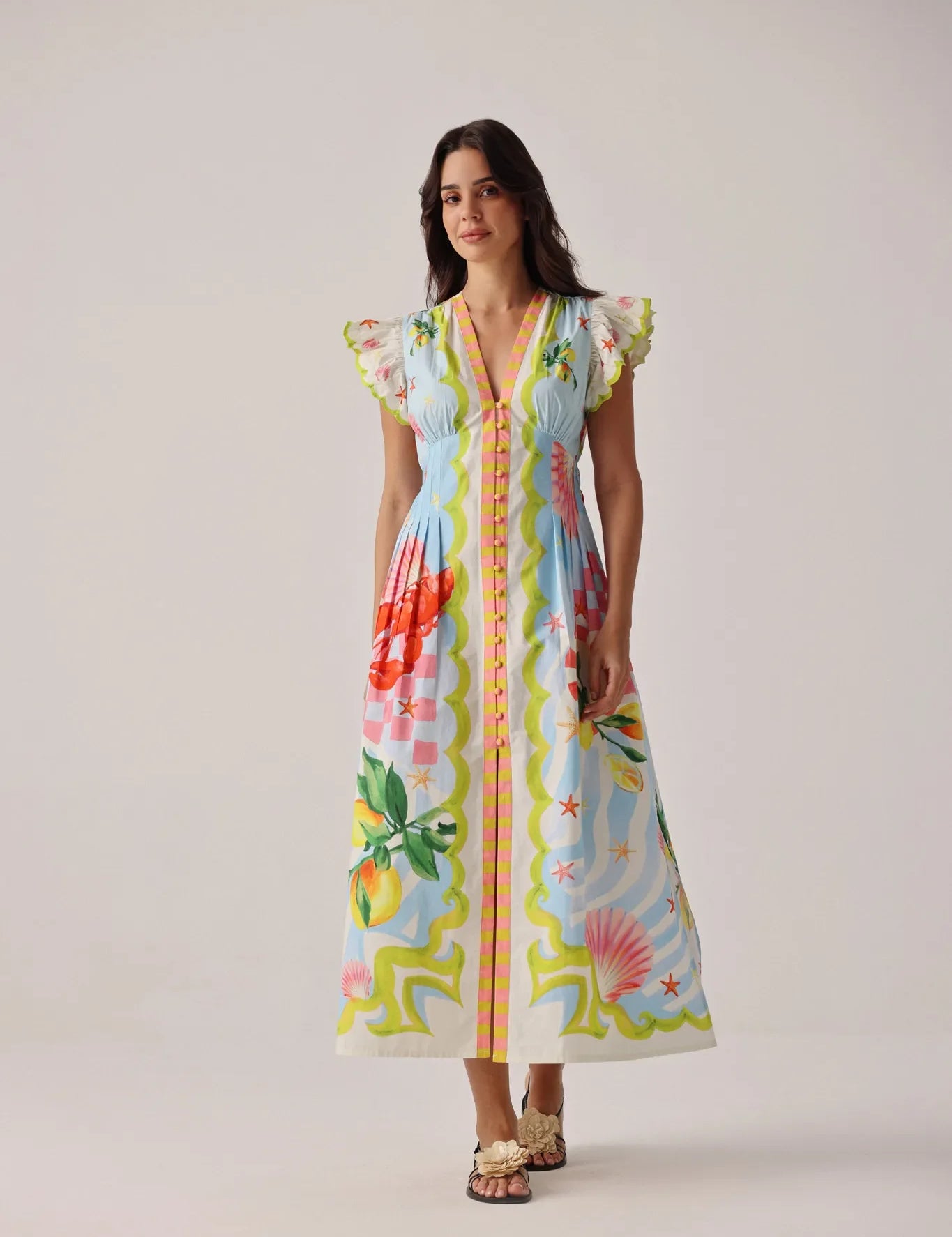 Summer Zest Print Resort Maxi Dress - NOIB