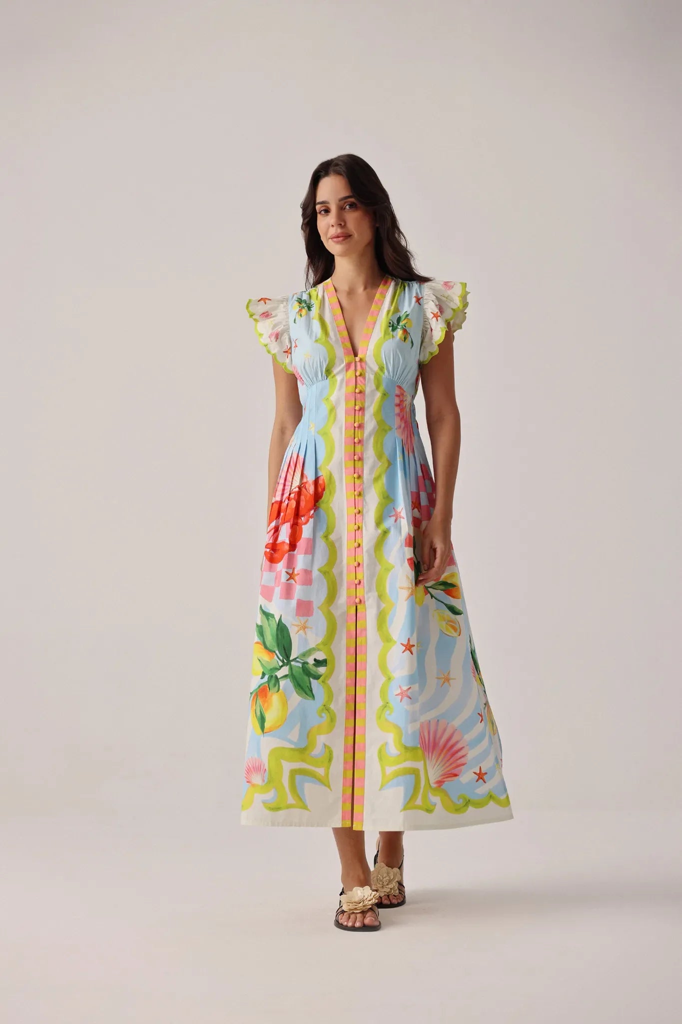 Summer Zest Print Resort Maxi Dress - NOIB