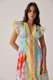 Summer Zest Print Resort Maxi Dress - NOIB