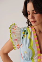 Summer Zest Print Resort Maxi Dress - NOIB