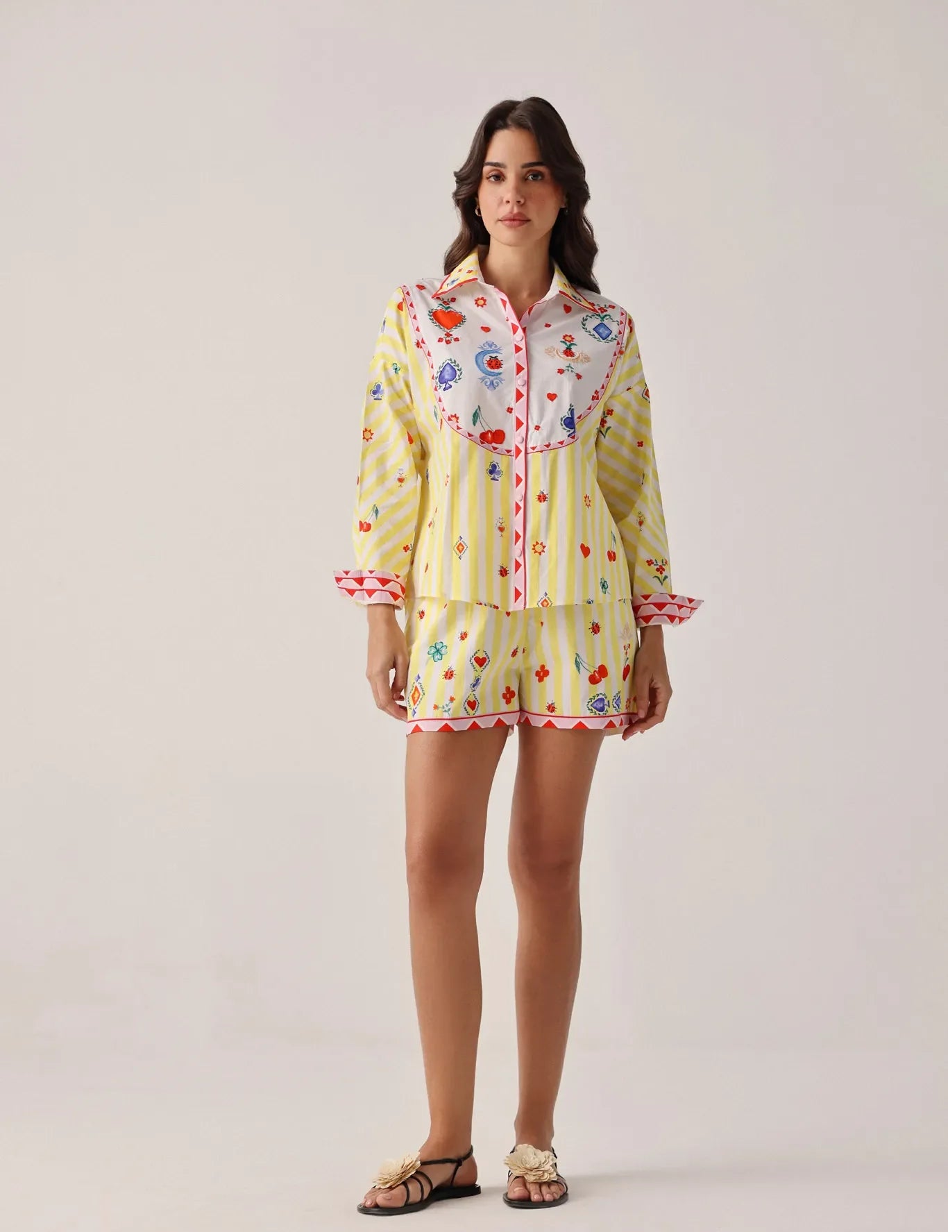 Tarot Print Celia Collared Printed Shirt - NOIB