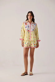 Tarot Print Celia Collared Printed Shirt - NOIB