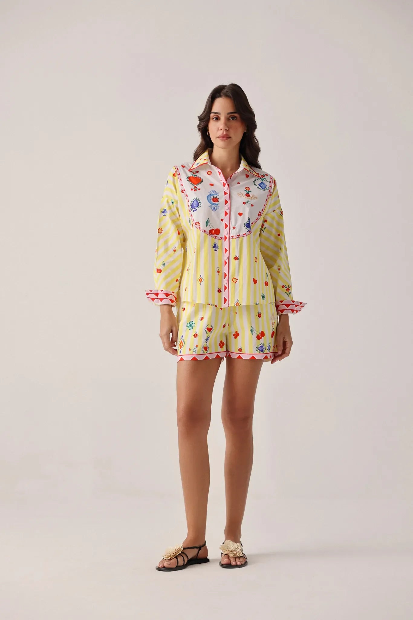Tarot Print Celia Collared Printed Shirt - NOIB