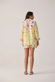 Tarot Print Celia Collared Printed Shirt - NOIB
