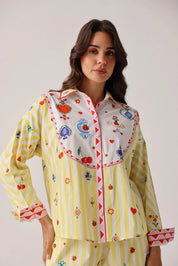 Tarot Print Celia Collared Printed Shirt - NOIB