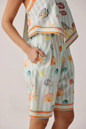 Seaborn Print Gia Bermuda Shorts - NOIB