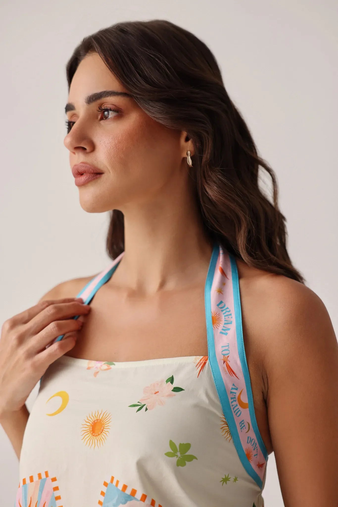 Azure Print Hazel Halter-Neck Top - NOIB
