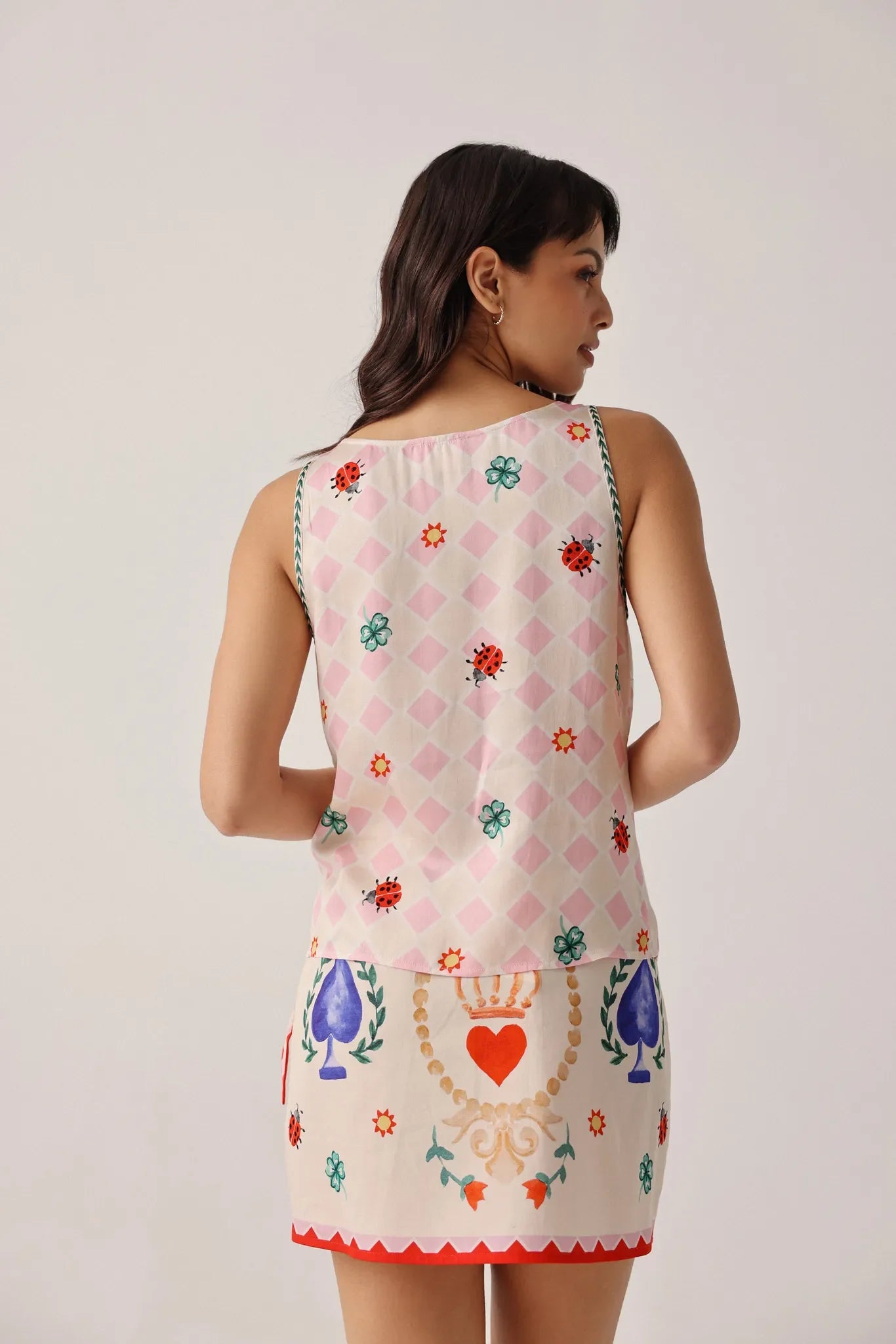 Tarot Print Sleeveless Tank Top - NOIB