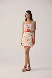 Tarot Print Mini Wrap Skirt - NOIB
