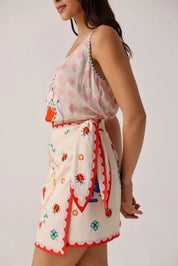 Tarot Print Mini Wrap Skirt - NOIB