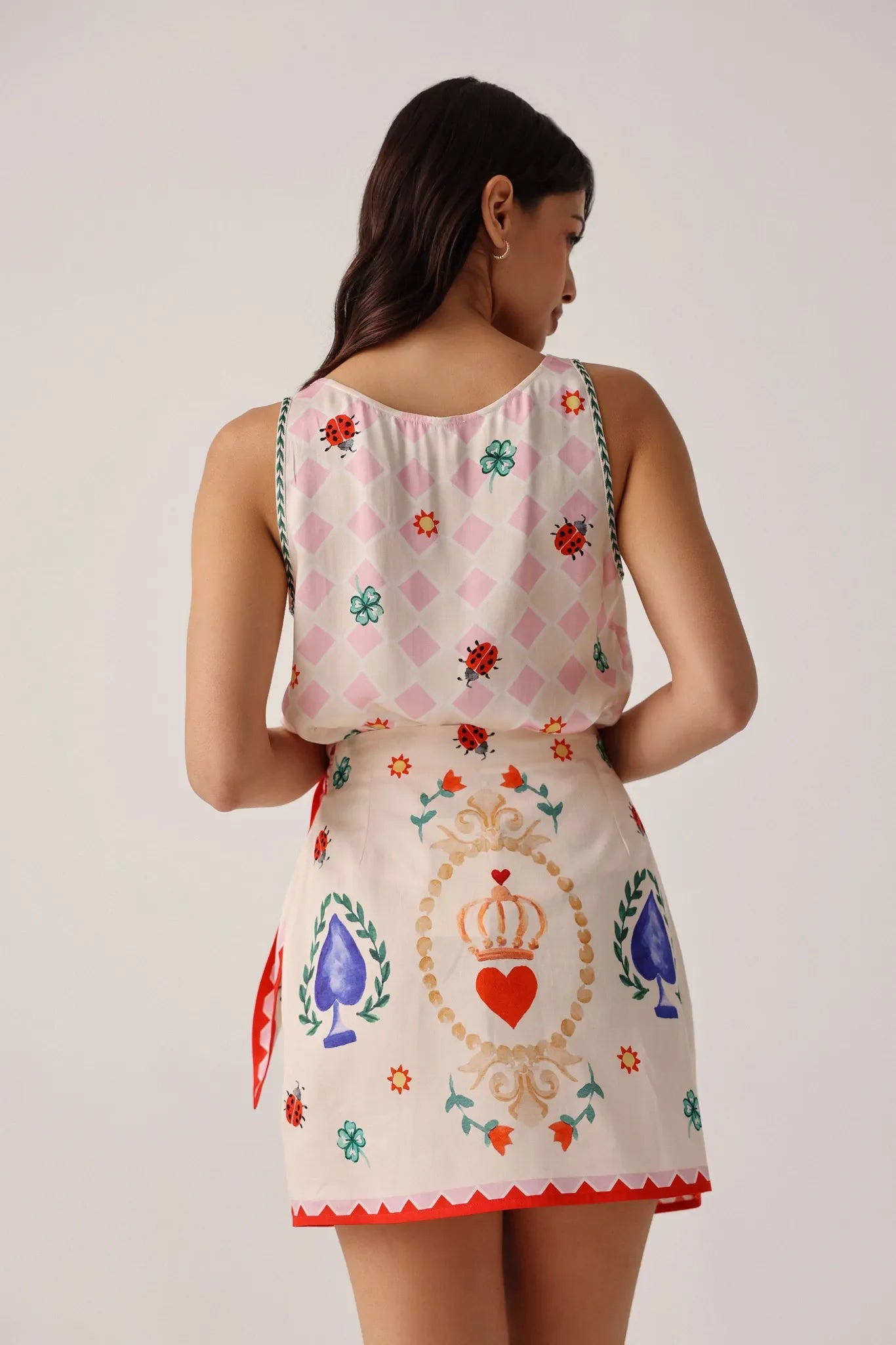 Tarot Print Mini Wrap Skirt - NOIB