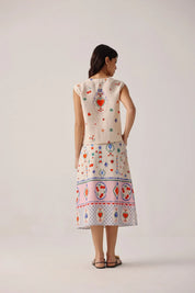 Tarot Print Kaia Viscose Linen Sleeveless Top - NOIB