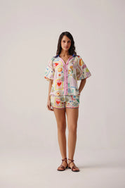 Seascape Print Florence Button-down Shirt - NOIB
