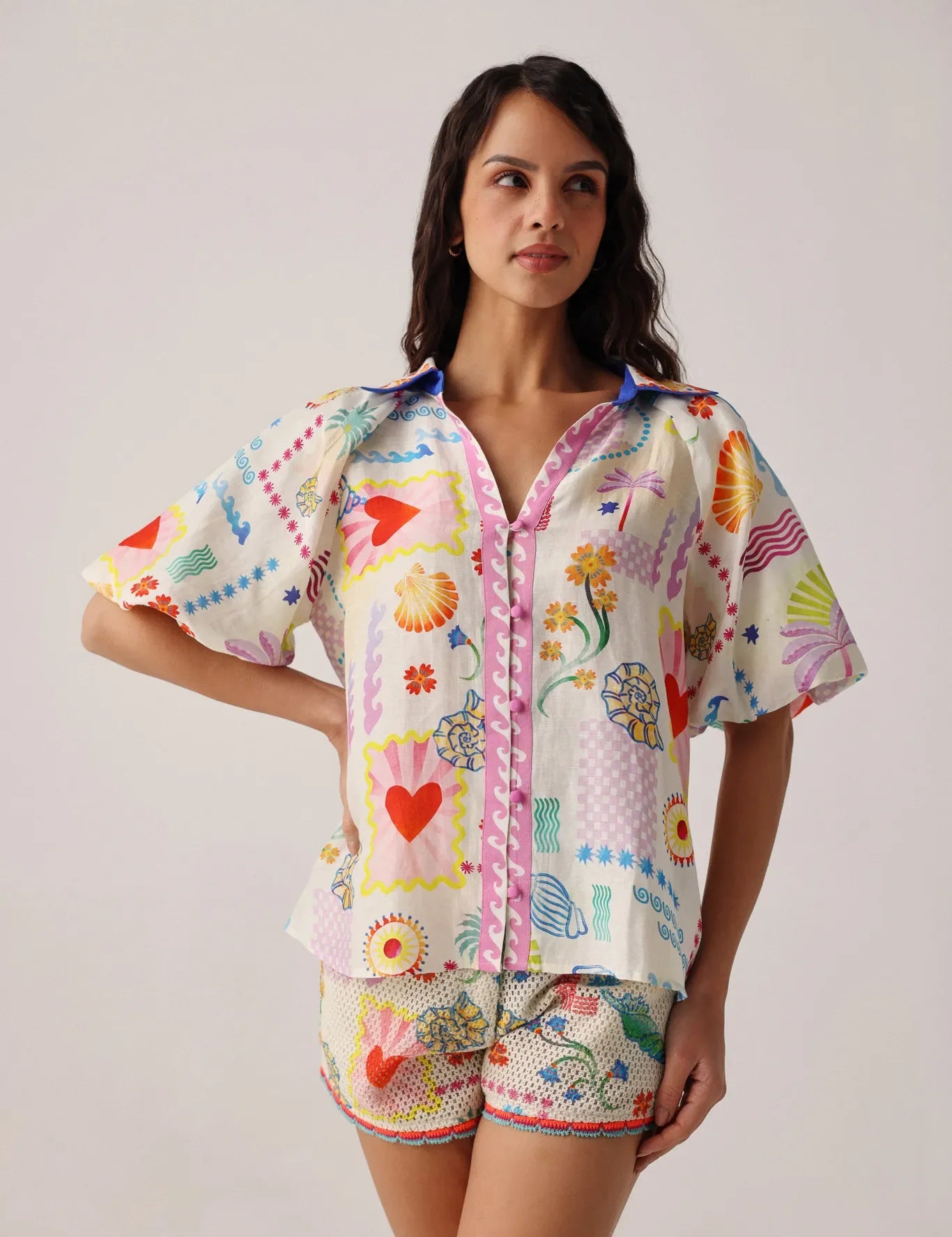 Seascape Print Florence Button-down Shirt - NOIB