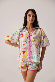 Seascape Print Florence Button-down Shirt - NOIB