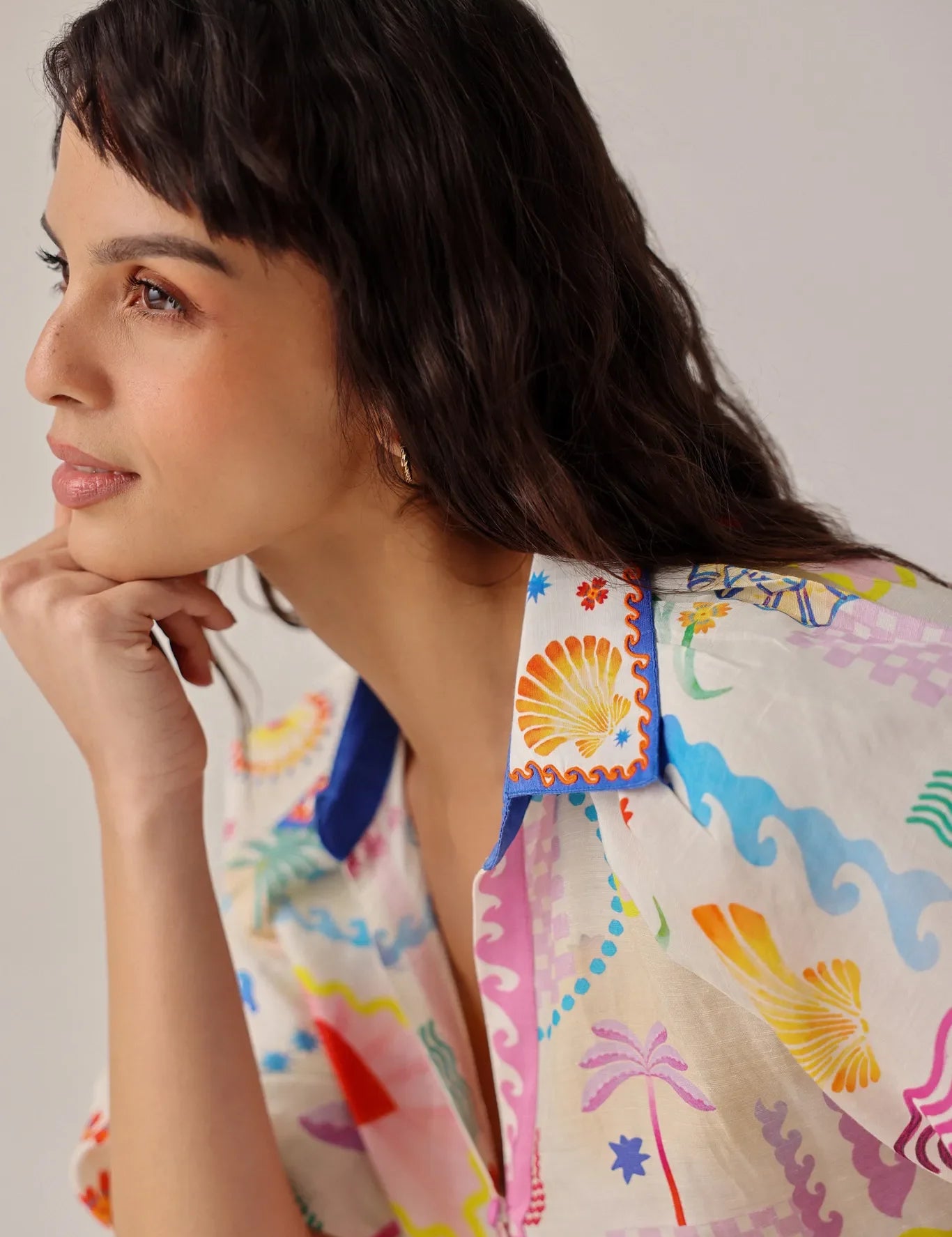 Seascape Print Florence Button-down Shirt - NOIB
