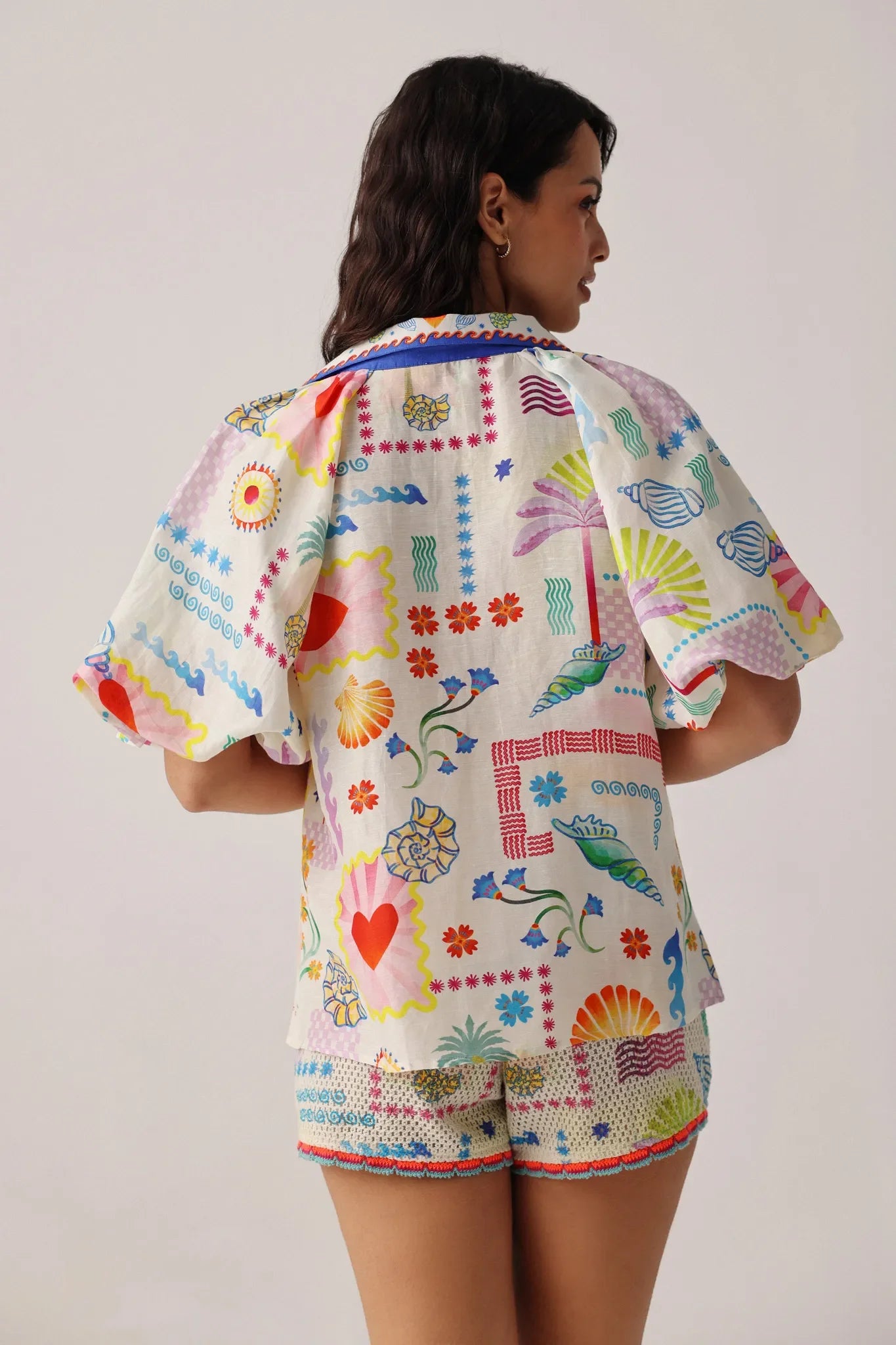 Seascape Print Florence Button-down Shirt - NOIB