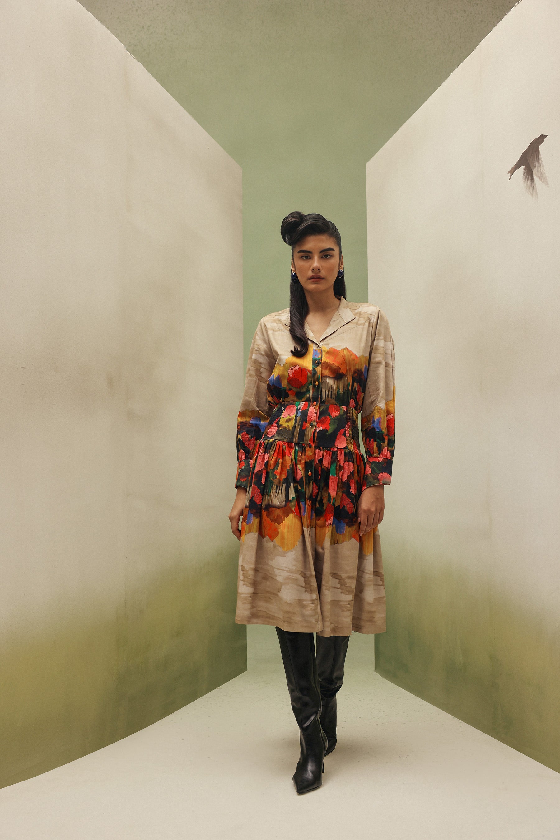 Celia Midi Dress - Highland
