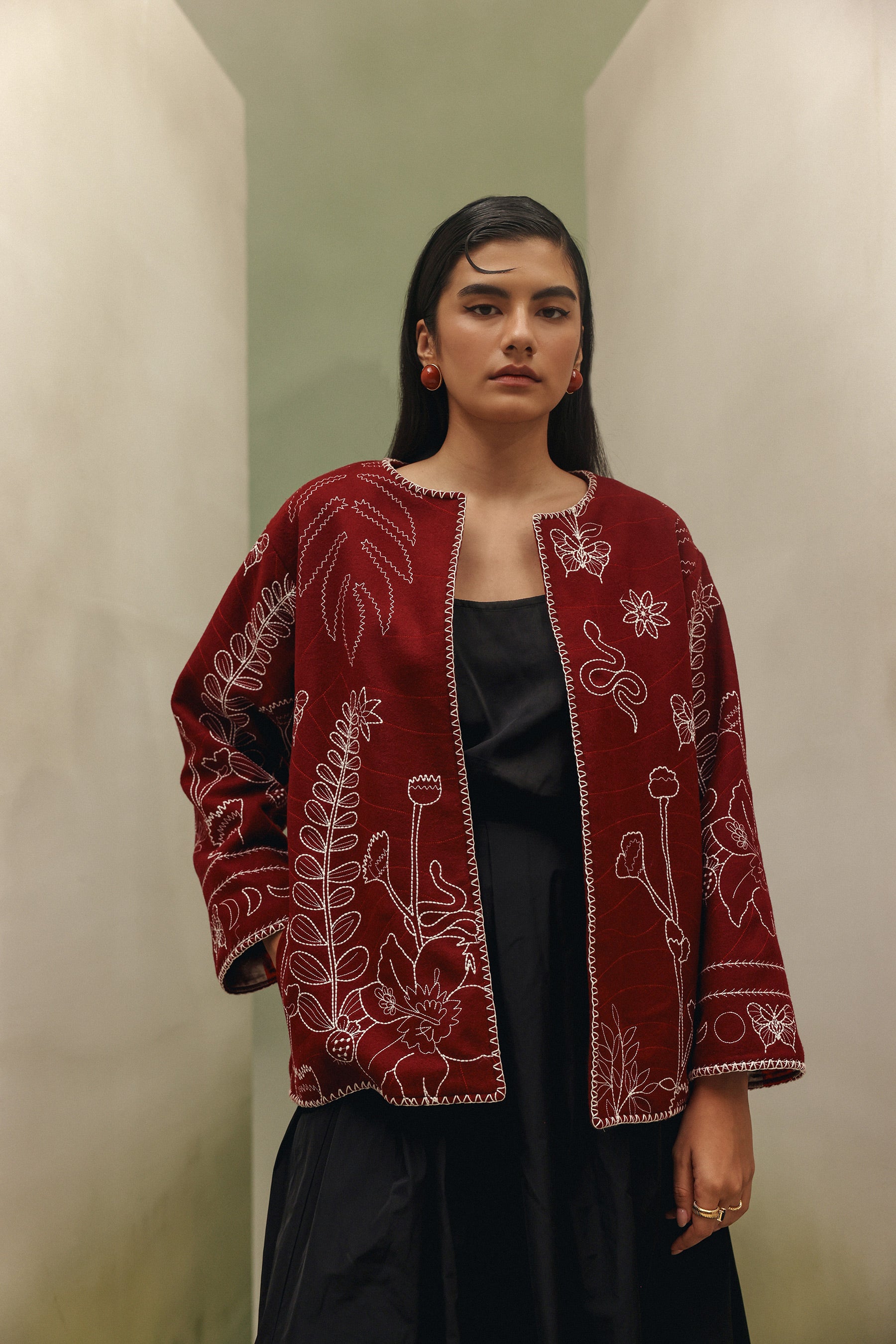 Daria Jacket - Burgundy (wool)