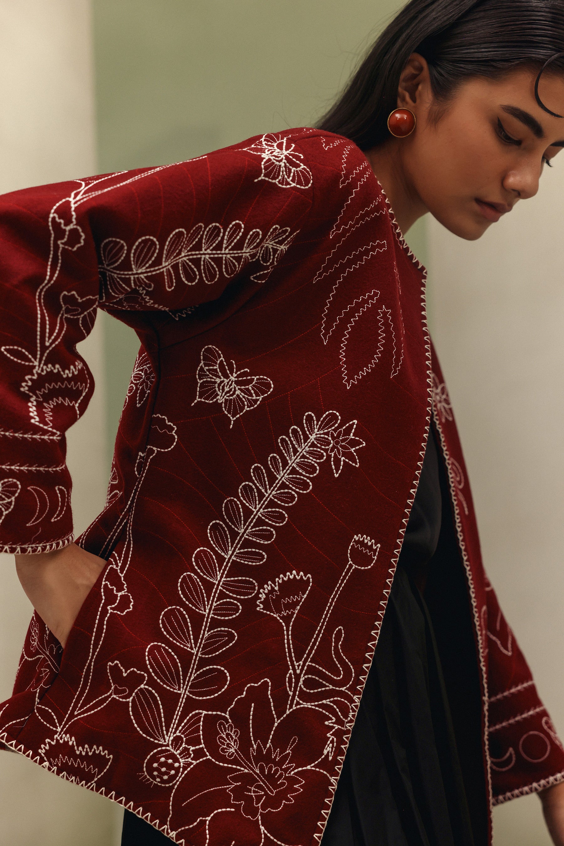 Daria Jacket - Burgundy (wool)