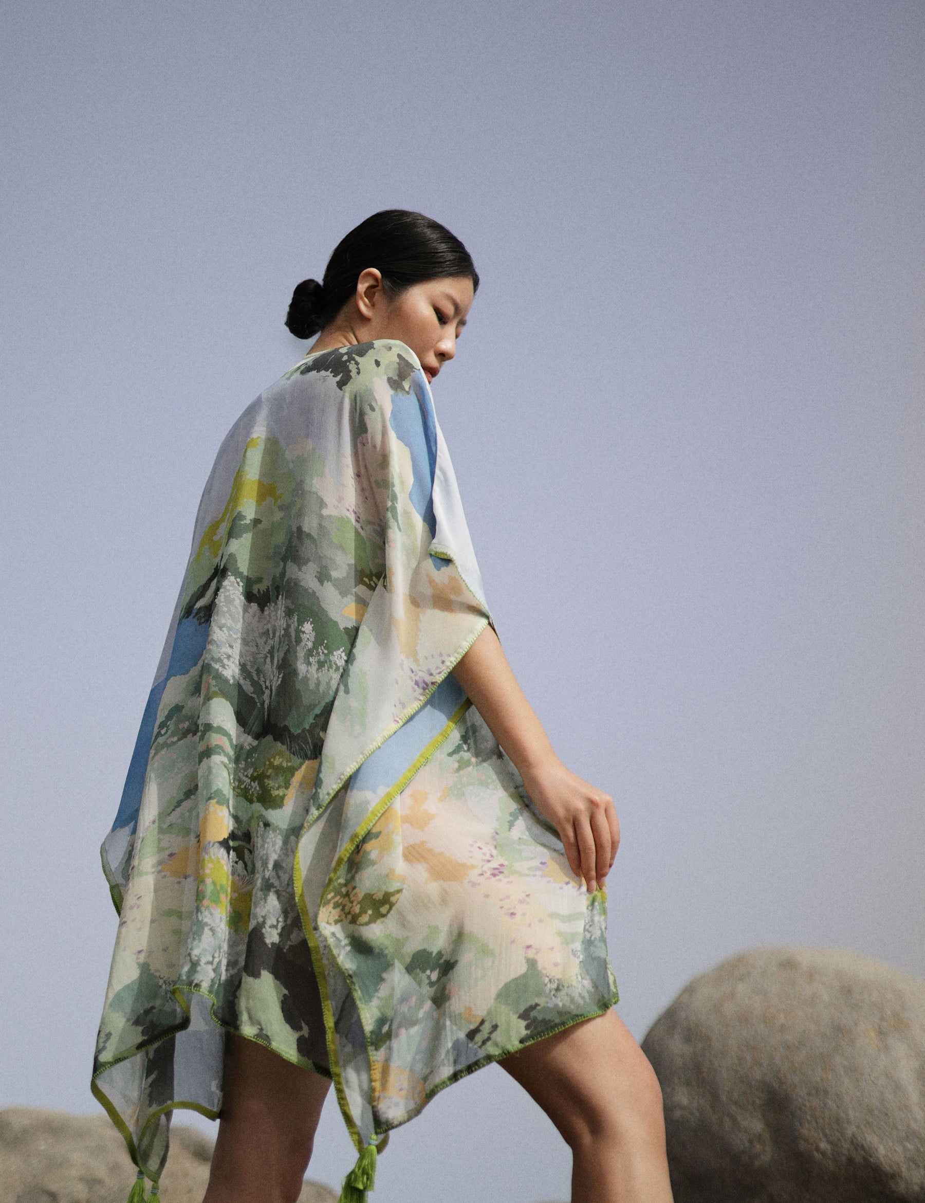 Forest Print Long June Coverup - NOIB