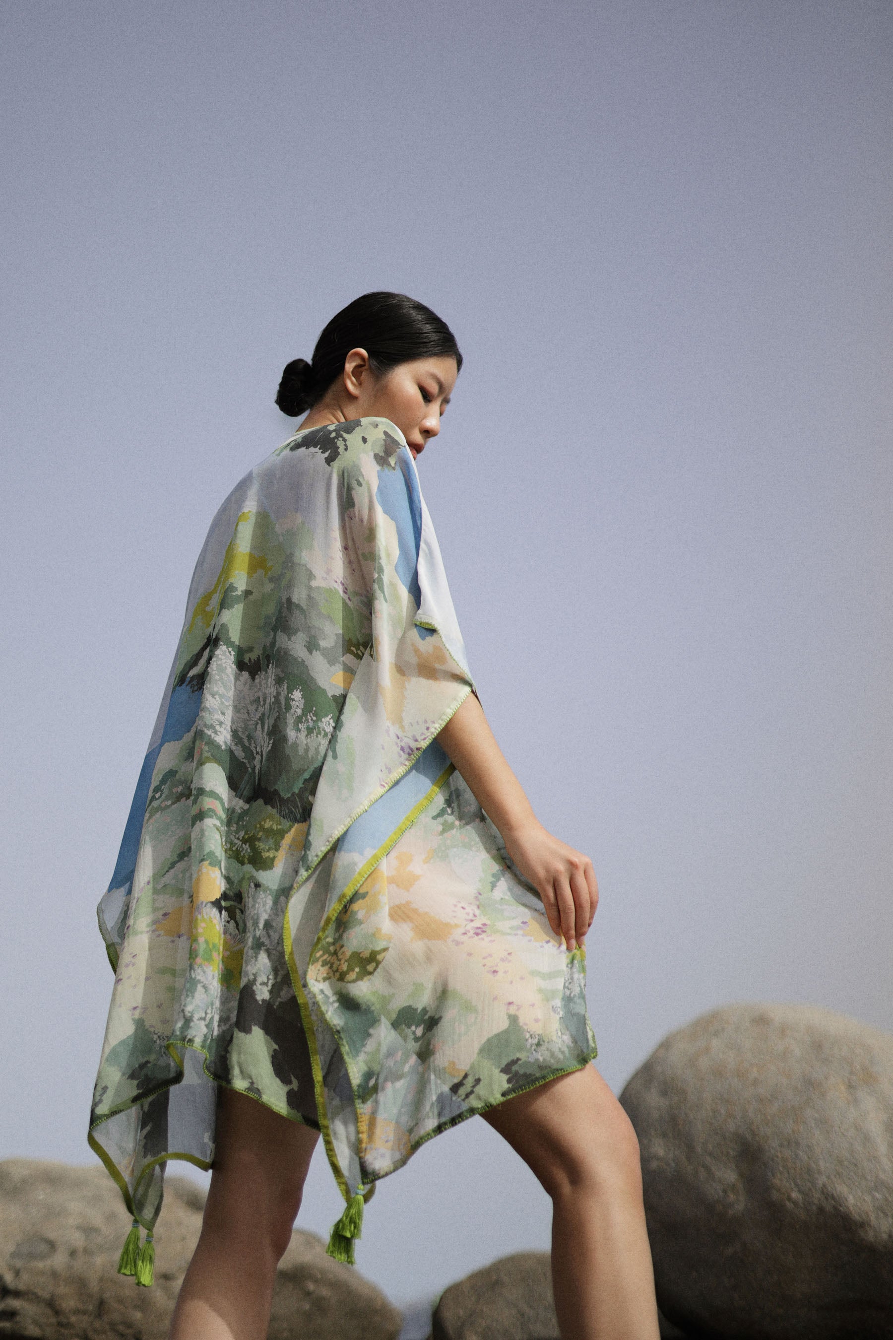 Forest Print Long June Coverup - NOIB
