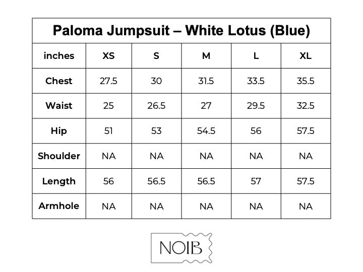 Paloma Jumpsuit - White Lotus (Blue)