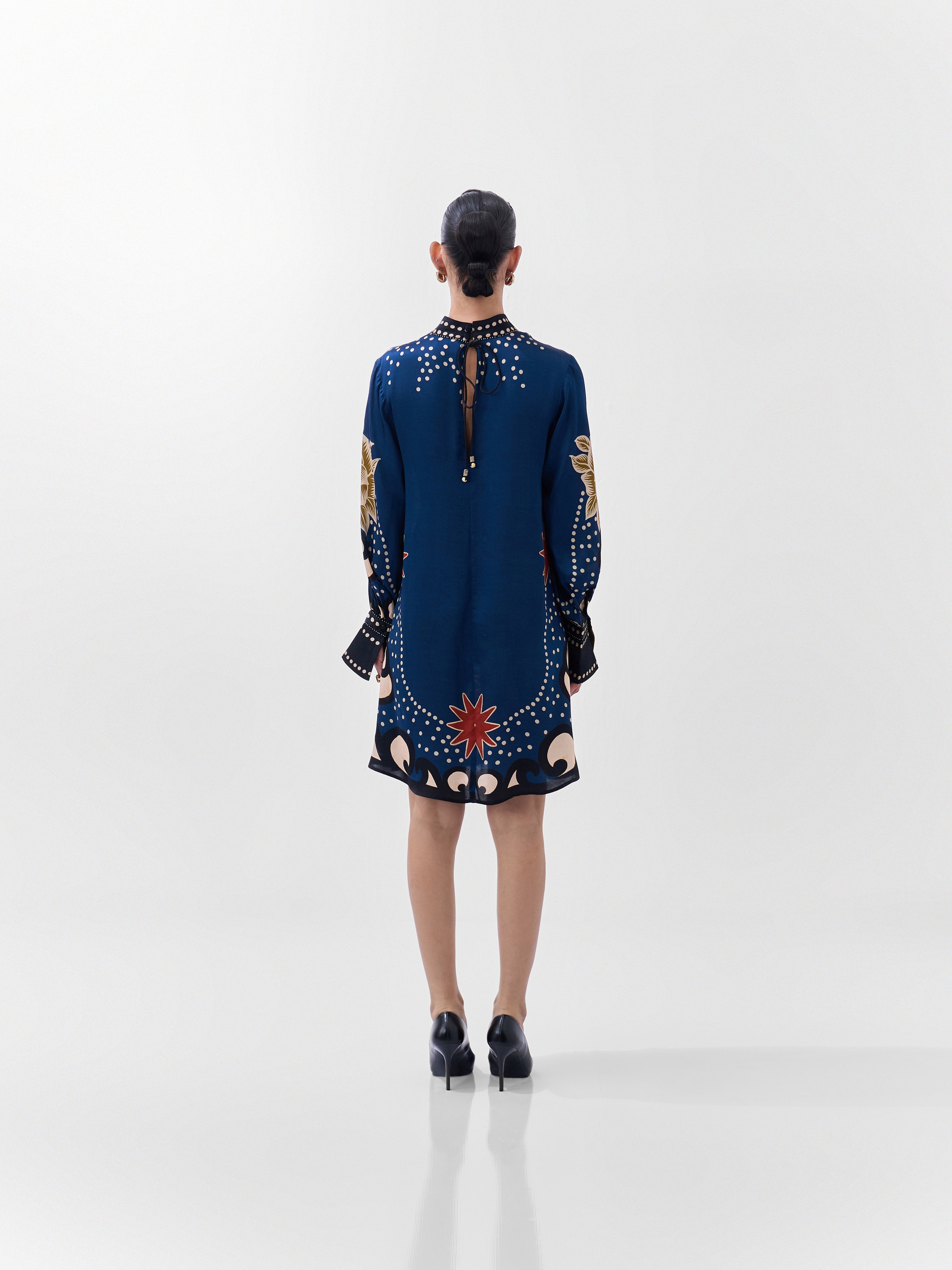 Old Rose Print Amber Mini Dress - NOIB