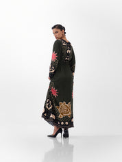 Old Rose Print Aura Maxi Dress 