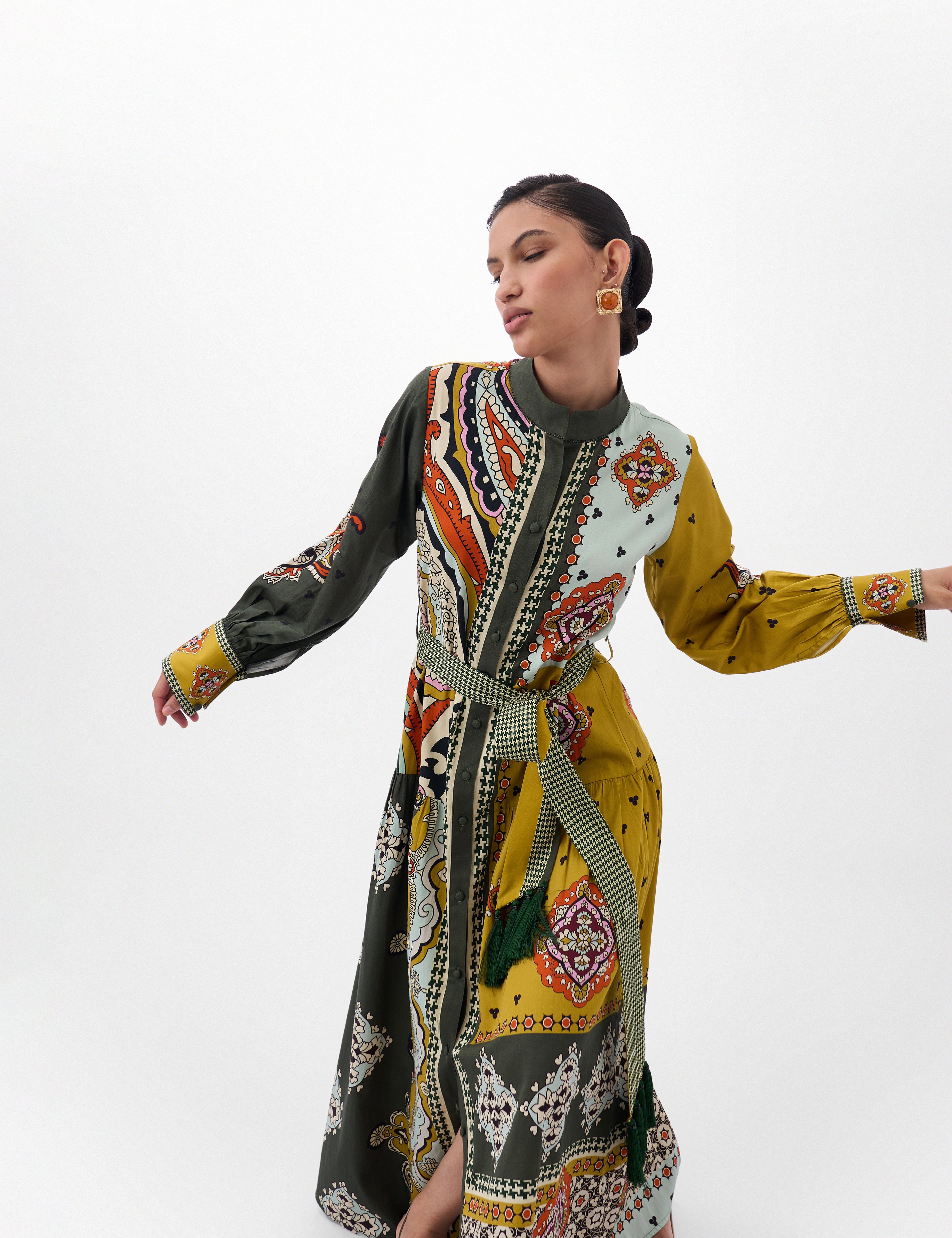 Mosaic Print Celia Maxi Dress