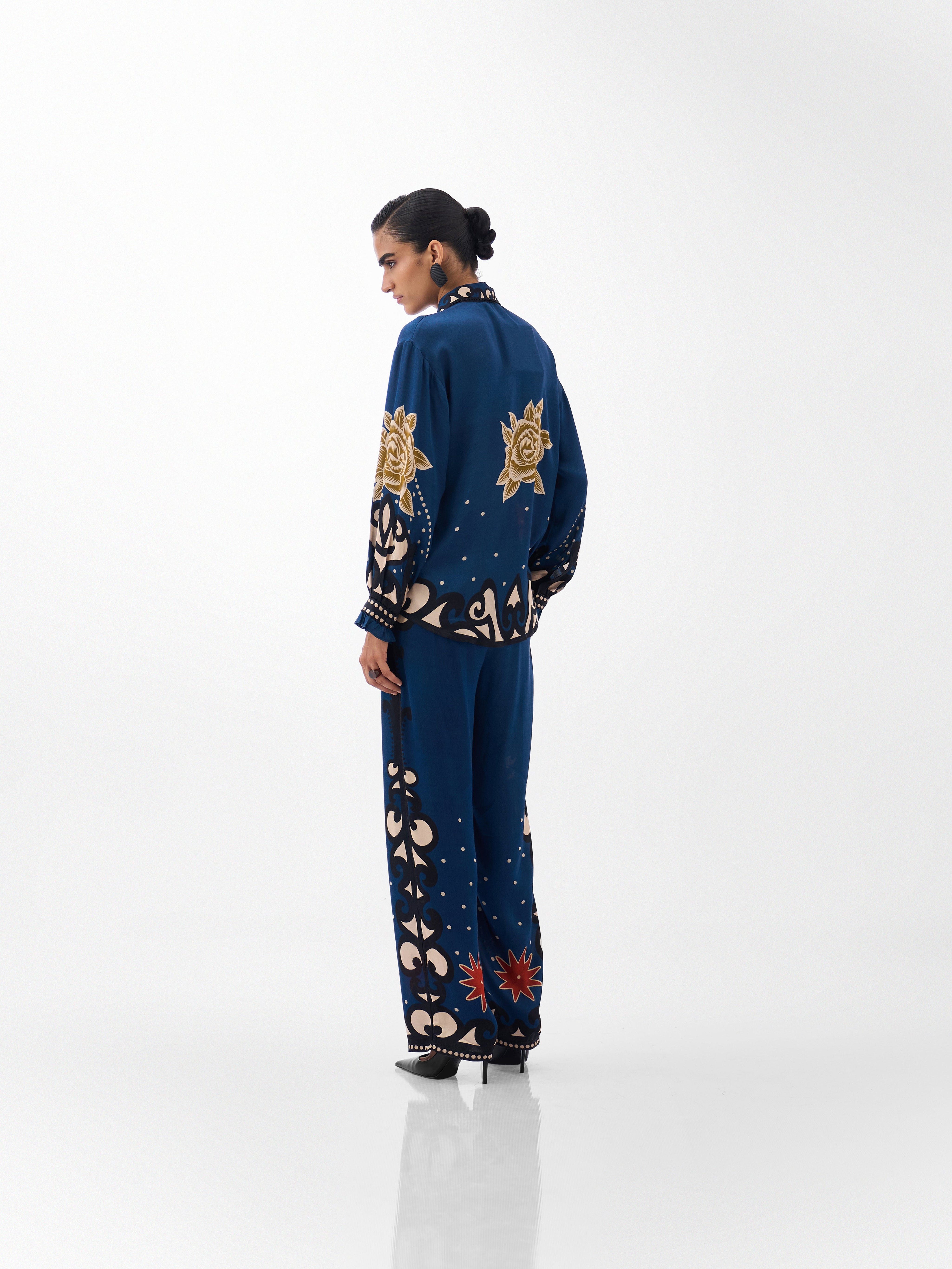 Old Rose Print Thais Pants - NOIB